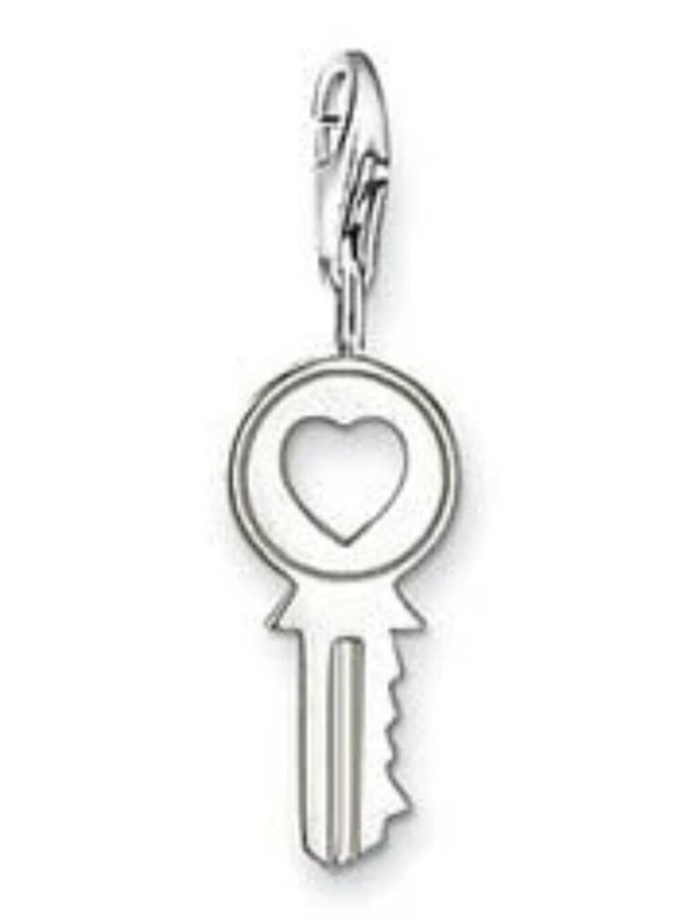 Thomas Sabo Key w/ Heart Cut-Out 925 Silver Dangle Charm